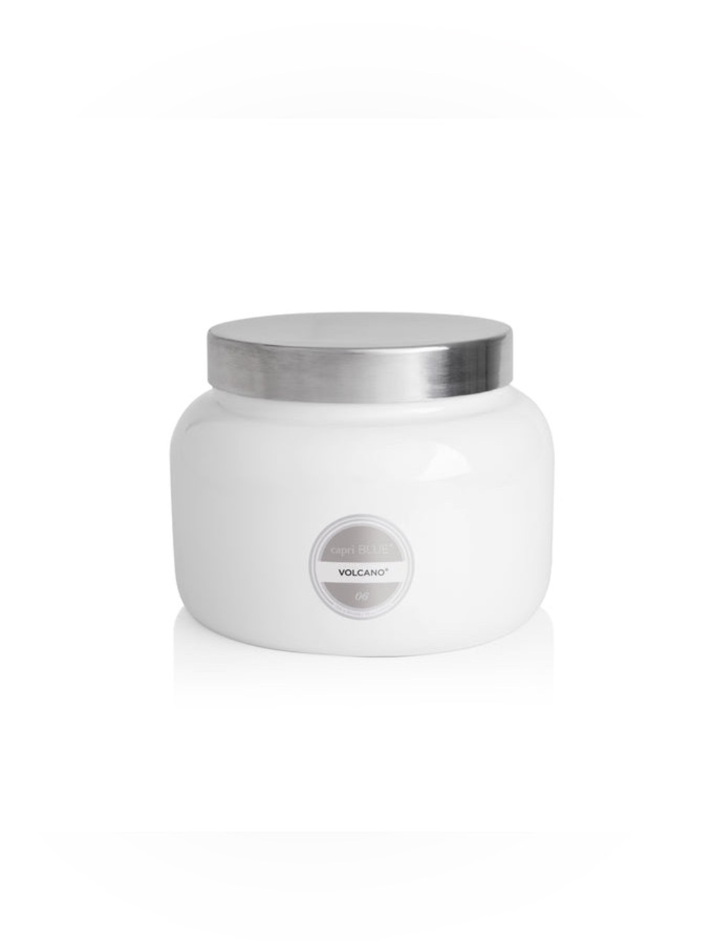 Capri Blue Volcano Candle Jar - White with Silver Lid (28 oz)